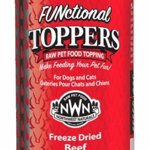 Freeze dried raw pet food topping for dogs and cats.