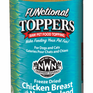 Freeze-dried chicken blend dog and cat food topper by FUNctional Toppers.