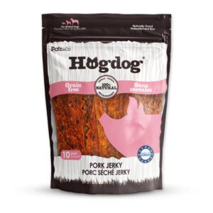 Package of Hogdog pork jerky pet treats.