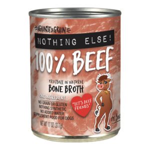 Canned 100% beef bone broth with nutritional benefits.