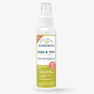 Spray bottle of Natural Chemistry Flea & Tick Repellent for pets.