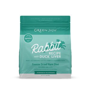 Green Juju Rabbit Recipe with Duck Liver - Freeze Dried Raw Diet 14 OZ. Bag